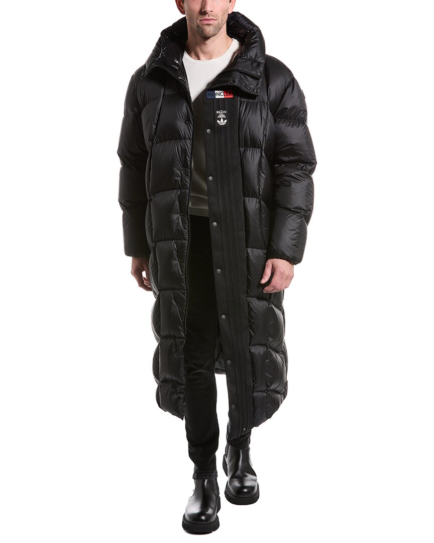 Moncler Harel Long Down Reversible Coat In Black
