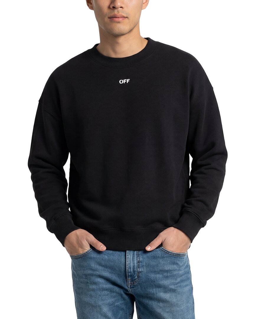 Off-white Virgil Diagonal Crewneck Sweatshirt In Black