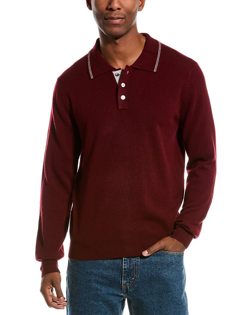 Shop Kier + J Wool & Cashmere-blend Polo Shirt In Red