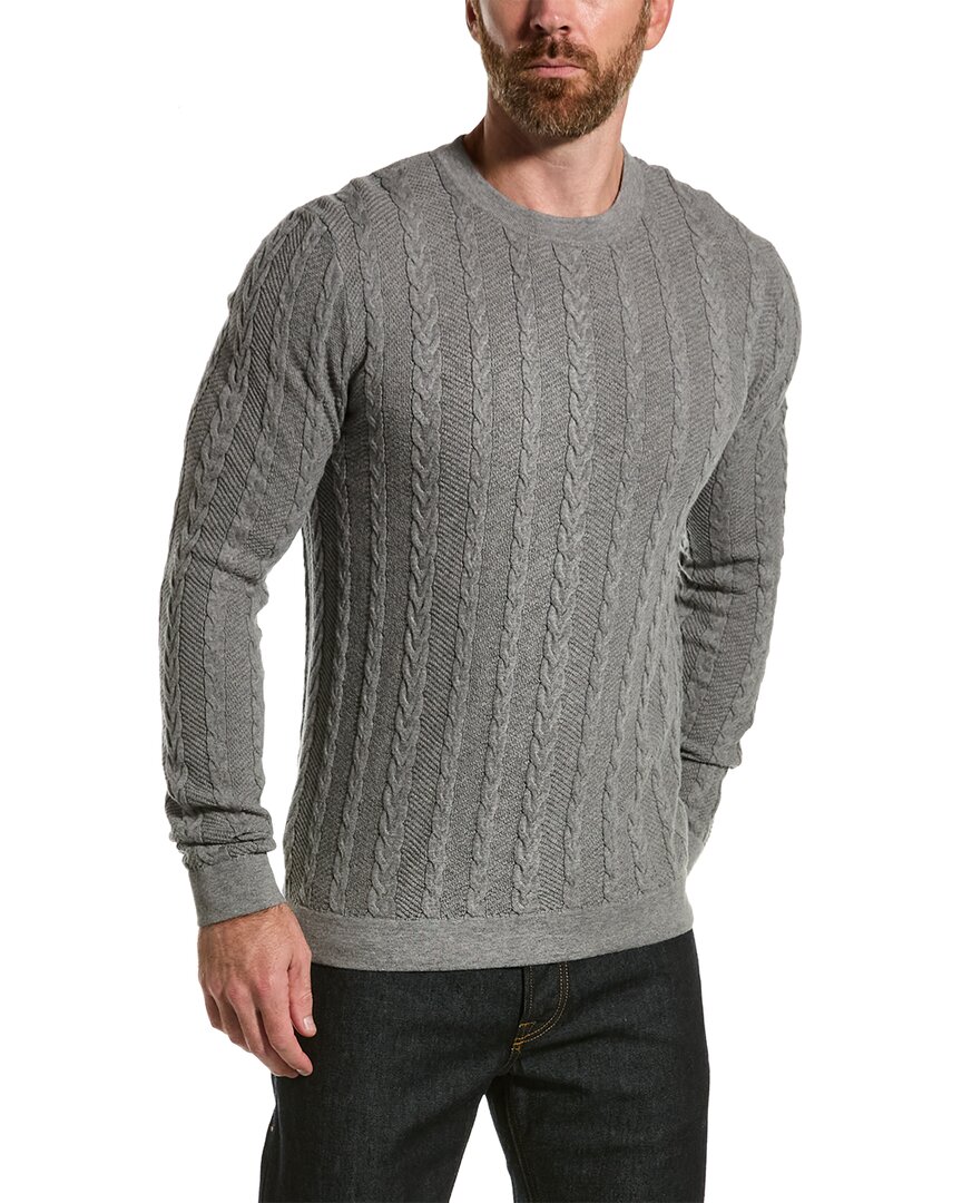 Shop Loft 604 Cable Crewneck Sweater In Grey