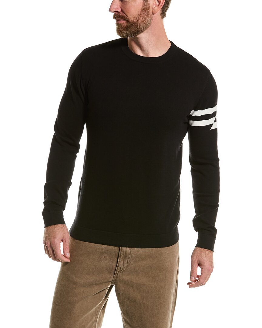 Shop Loft 604 Breaking Stripe Crewneck Sweater In Black