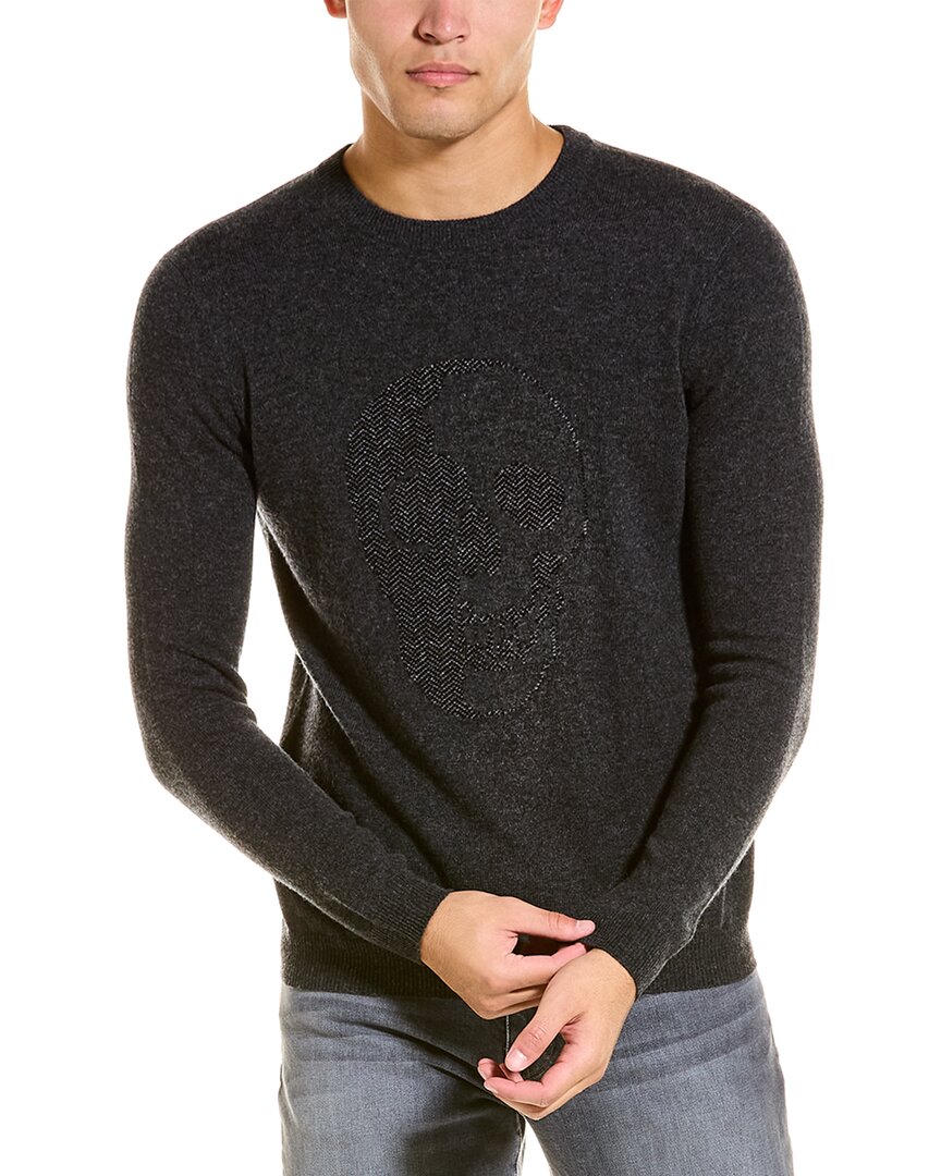 Autumn Cashmere Herringbone Skull Wool & Cashmere-blend Crewneck