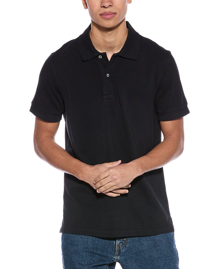 Tom Ford Black Short-sleeves Polo In Cotton Piquet Jersey Man In Blue