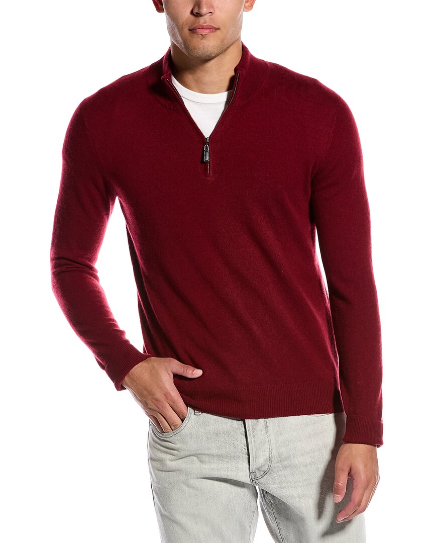 Shop Mette Cashmere 1/4-zip Mock Sweater In Red
