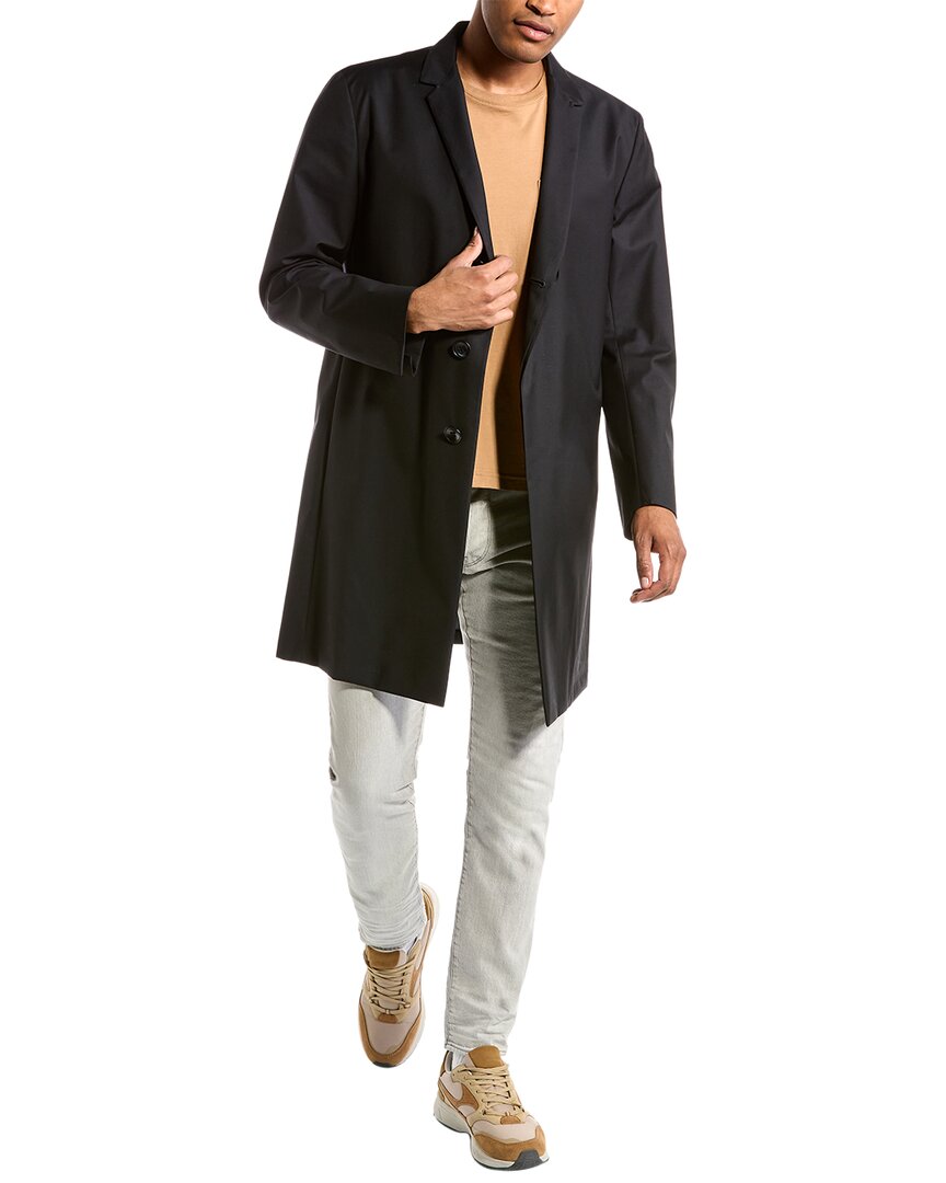 knt by kiton wool-blend trench coat