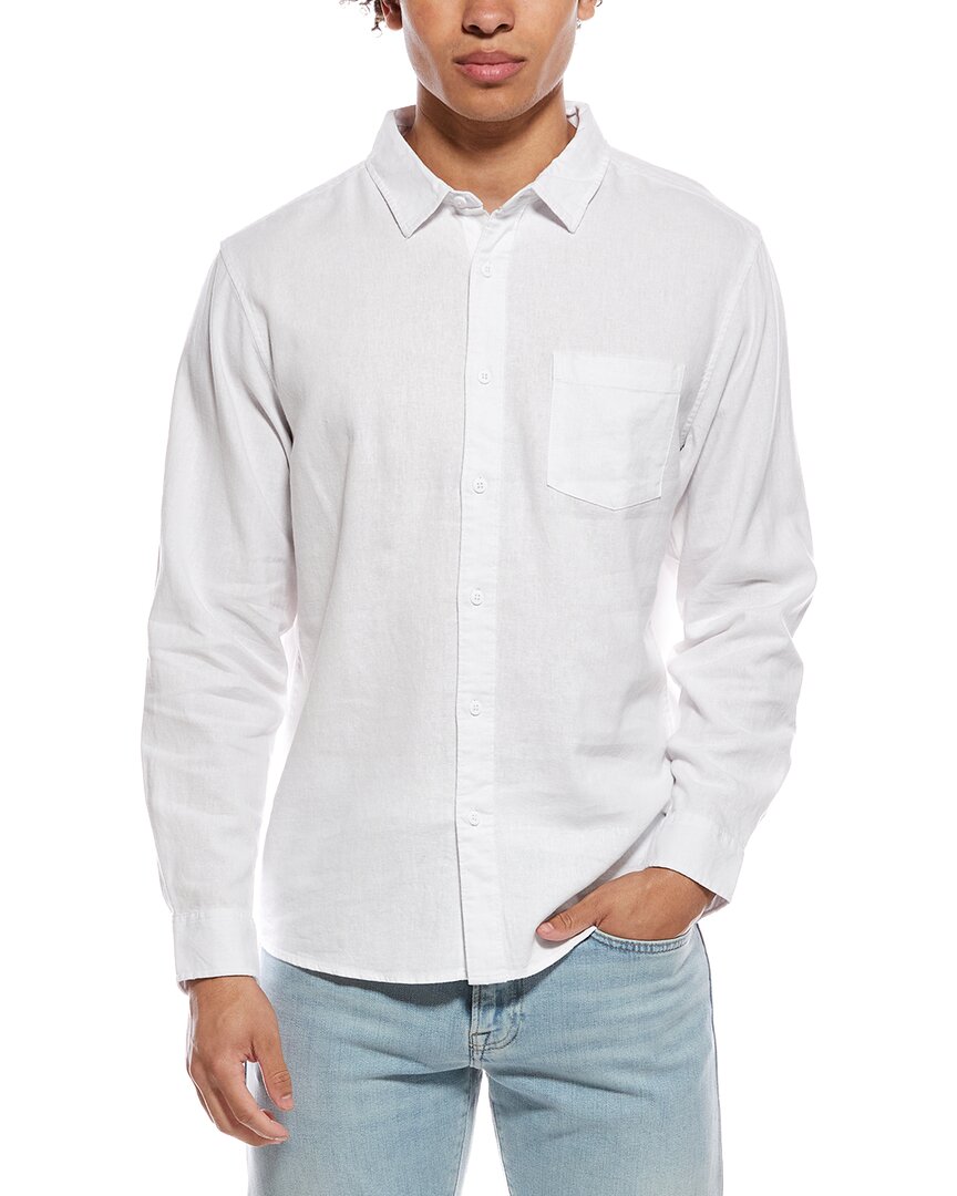 Vintage Summer Long Sleeve Linen-blend Shirt In White