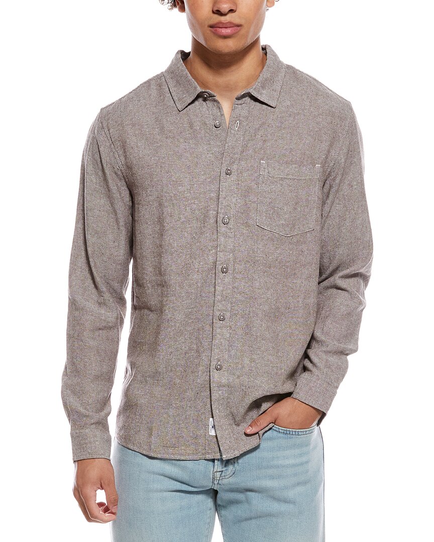 Vintage Summer Long Sleeve Linen-blend Shirt In Brown