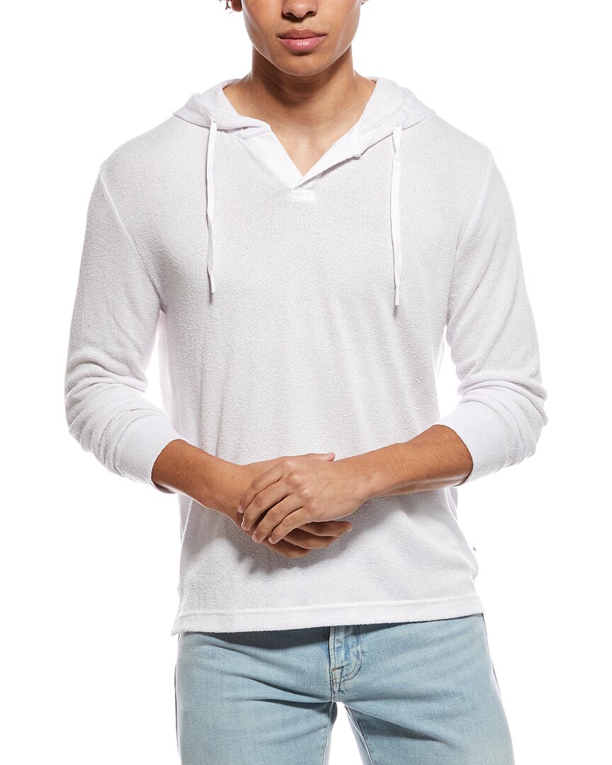 Vintage Summer Boucle Knit Hoodie In White