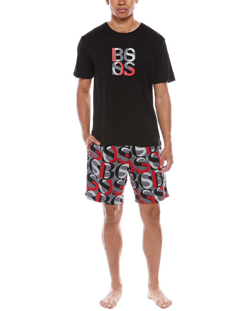 Hugo Boss Boss Men's Fanfin Logo-print Swim Shorts In Black