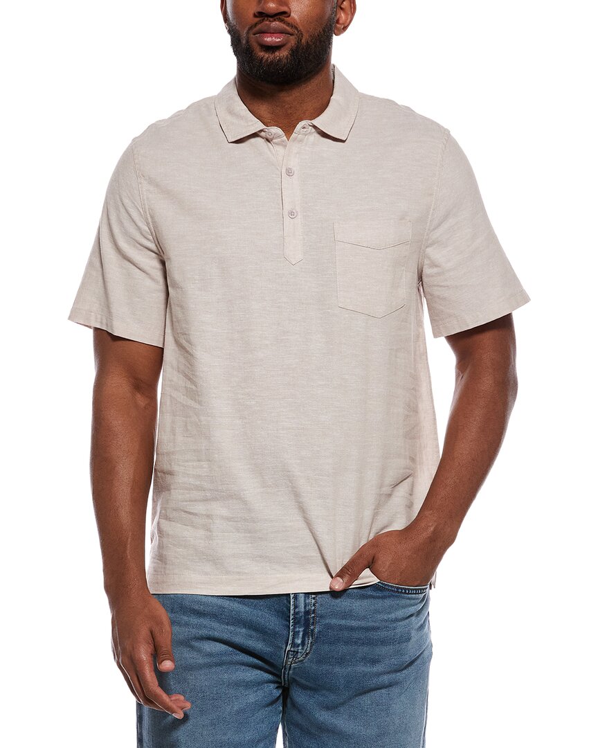 Onia Josh Linen-blend Shirt In Tan