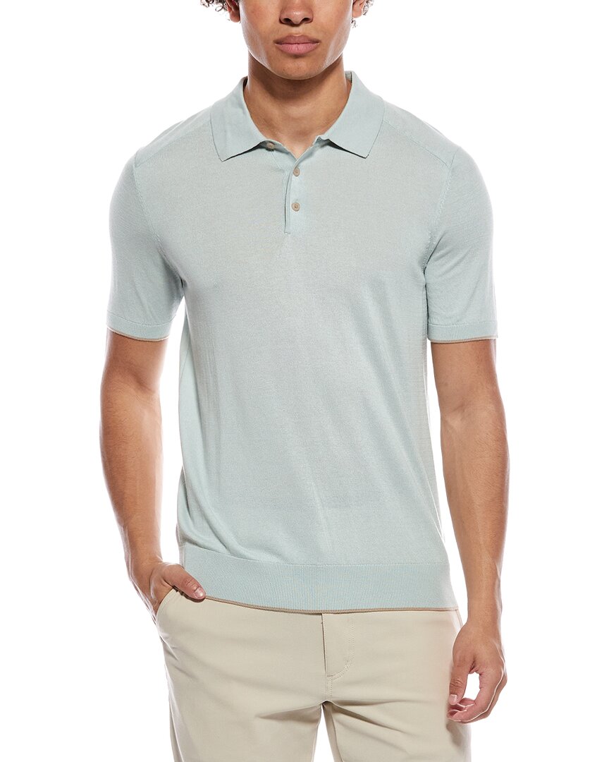 Raffi Jersey Polo Sweater Shirt In Blue