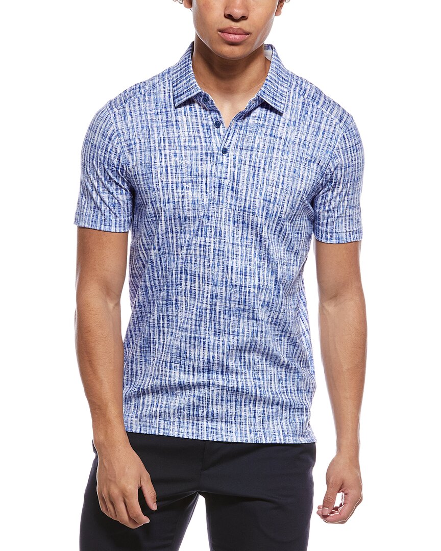 Raffi Brushed Gingham Polo Shirt In Blue