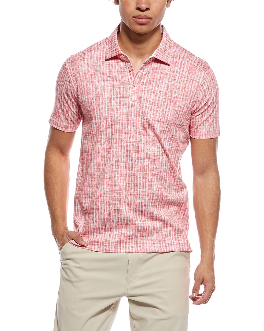Raffi Brushed Gingham Polo Shirt In Pink