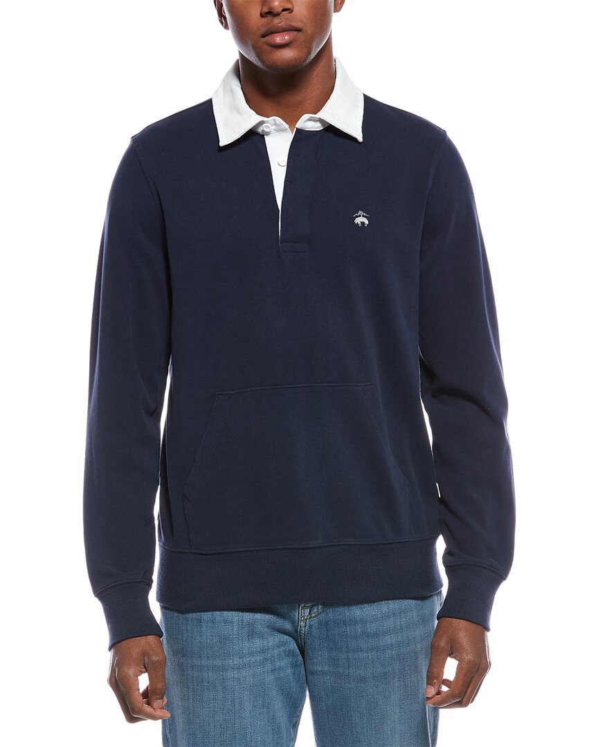 Brooks Brothers Long Sleeve Cotton Polo In Blue