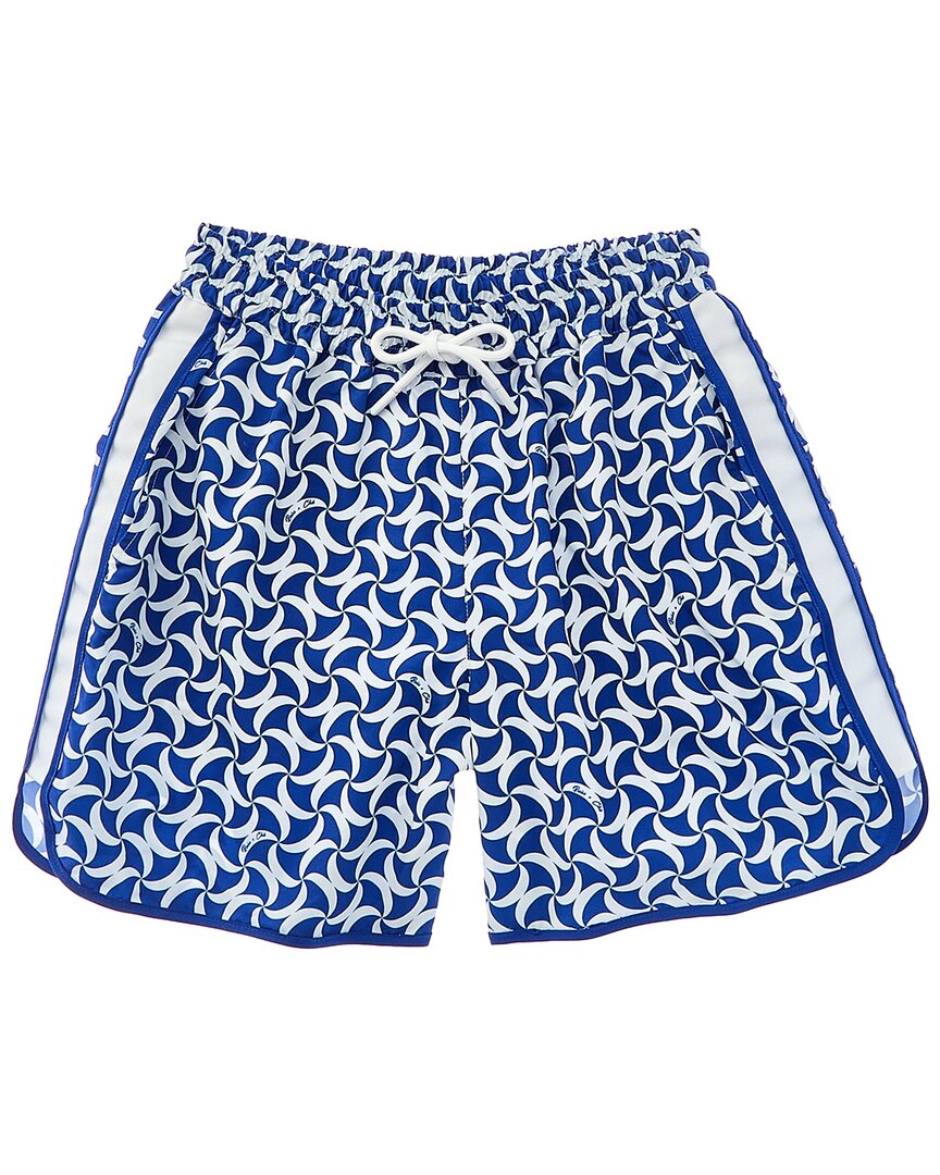 Reiss Runner Ché Printed Drawstring Swim Short In Blue