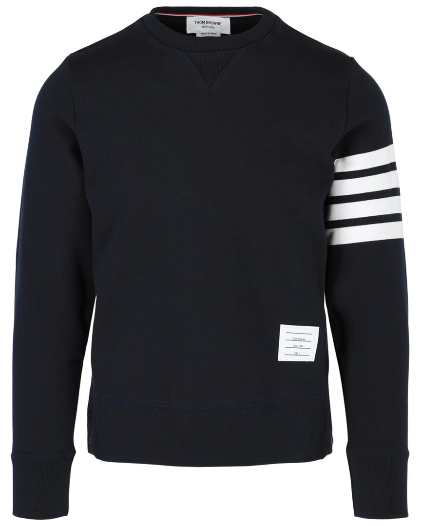 Thom Browne Classic Sweatshirt In Classic Loopback With Engineered 4 Bar