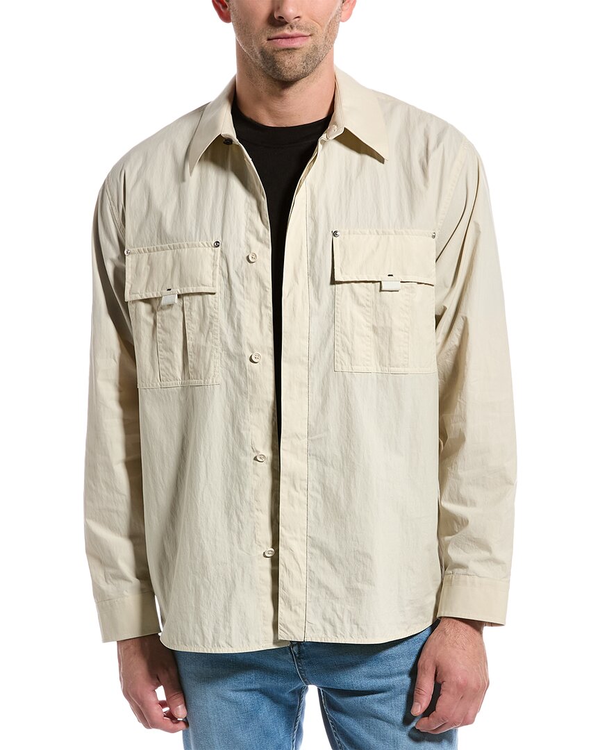 Helmut Lang Cargo Pockets Detail Buttoned Shirt In Beige | ModeSens