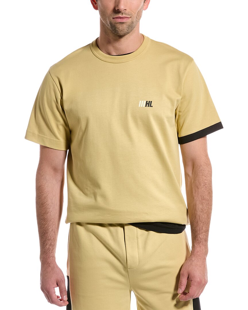 Helmut Lang Men's Slant Logo-print Cotton T-shirt In Green