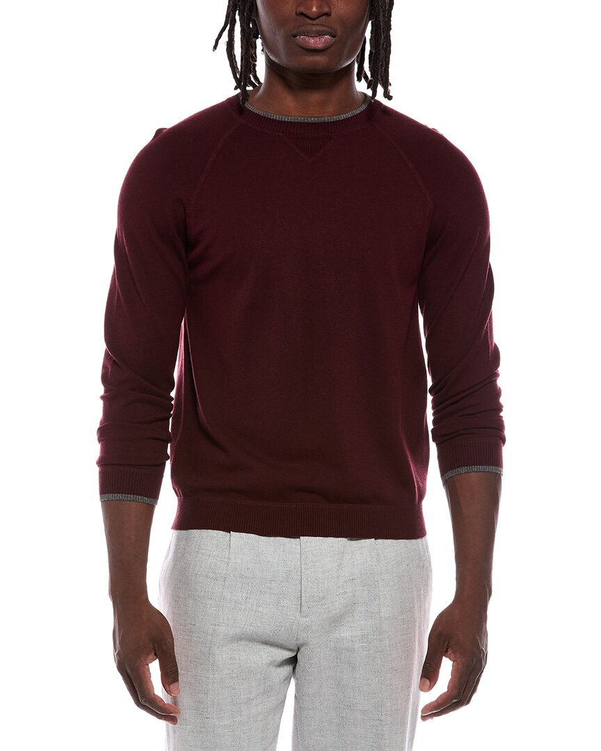Autumn Cashmere Coverstitch Raglan Sweater In Red
