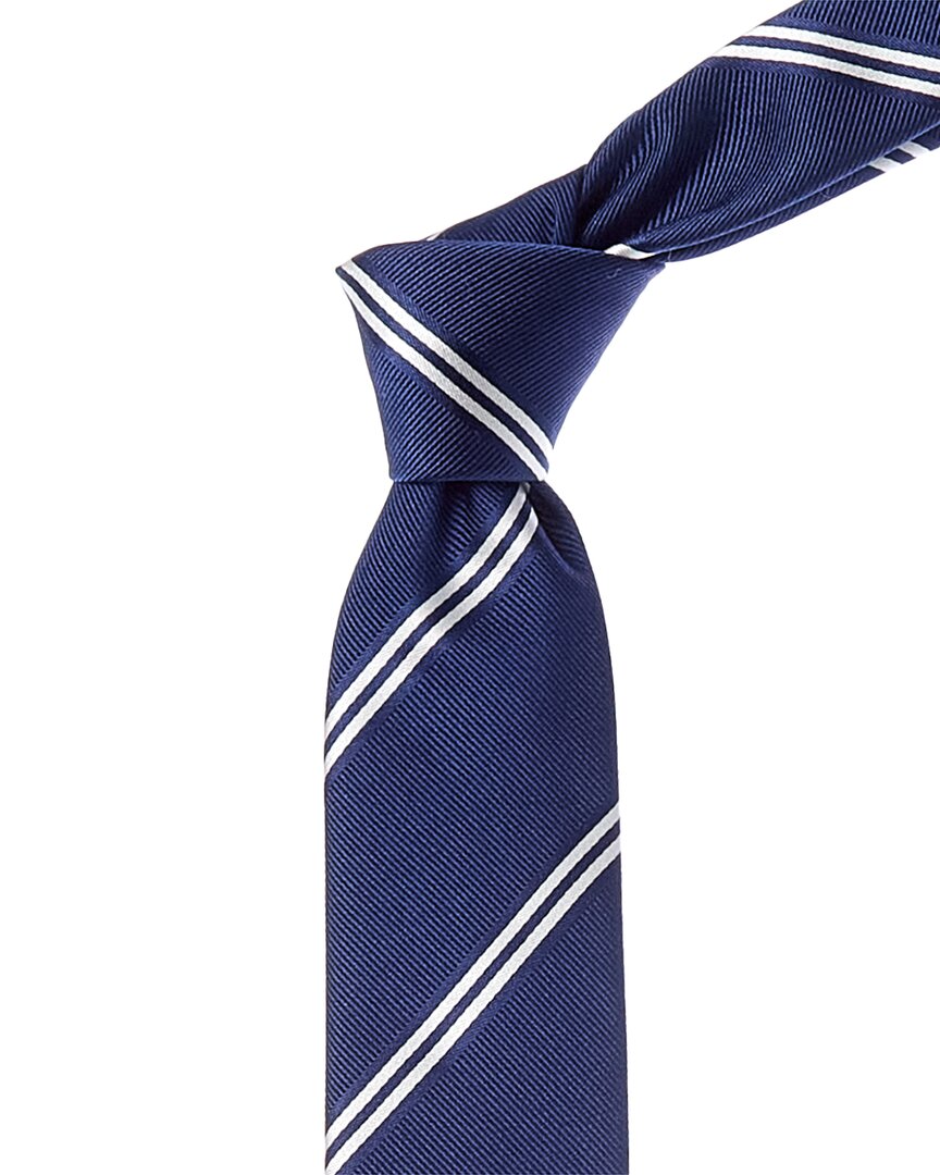 Hugo Boss Bright Blue Stripe Silk-blend Tie In Blue