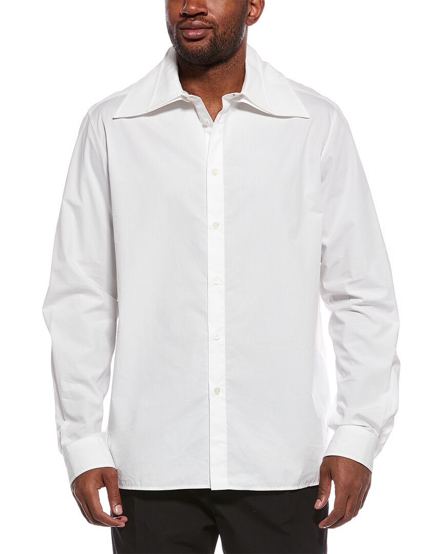 Valentino Solid Button Shirt In White