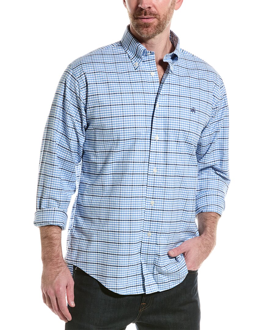 Shop Brooks Brothers Traditional Fit Shirt In Blue