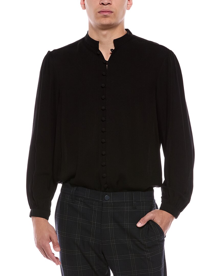 Blk Dnm Wool-blend Solid Shirt In Black