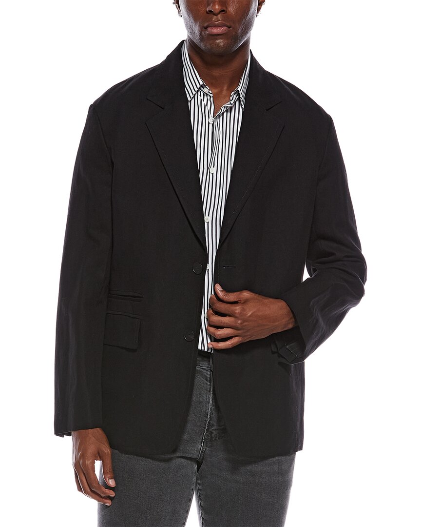 Lanvin Deconstructed Linen-blend Jacket In Black