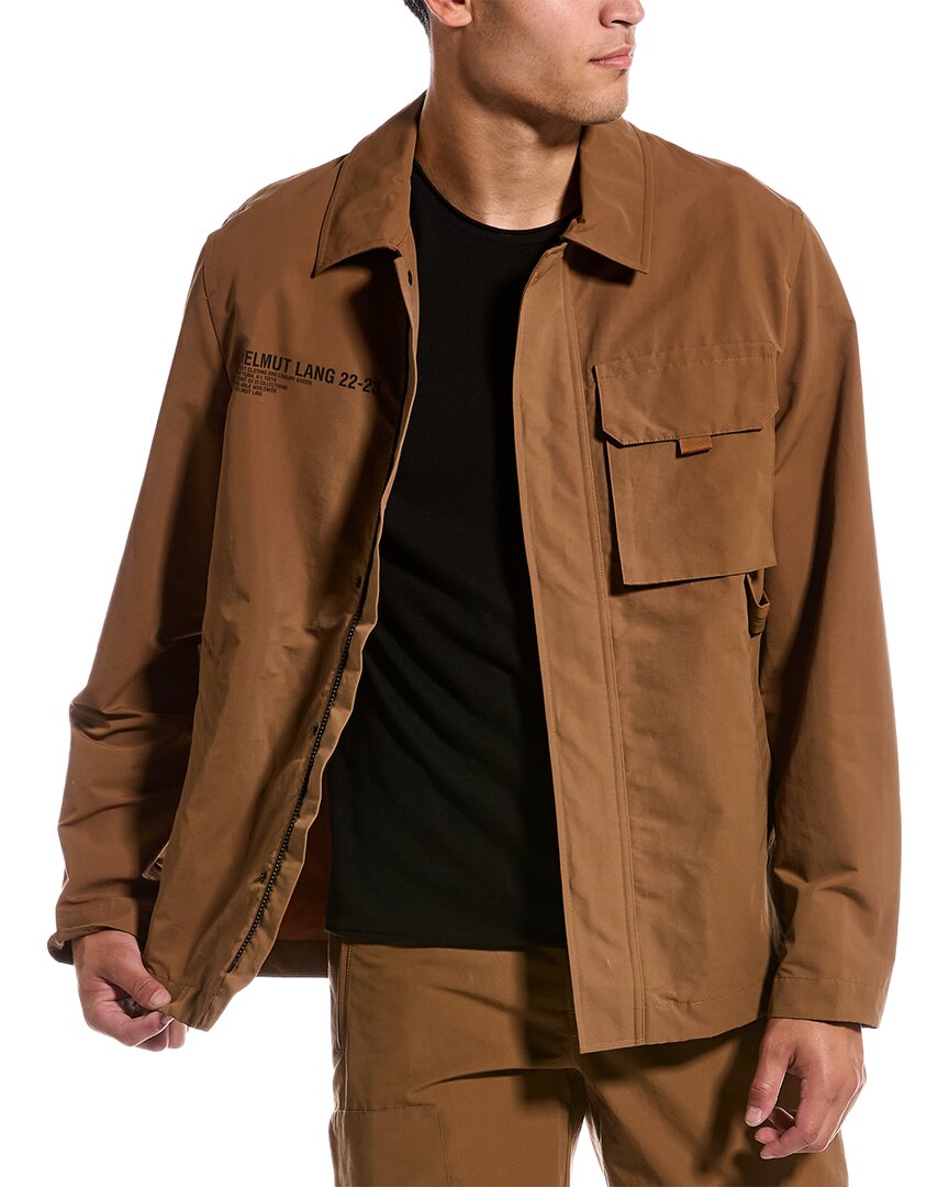 Helmut Lang Logo-print Utility Jacket In Brown