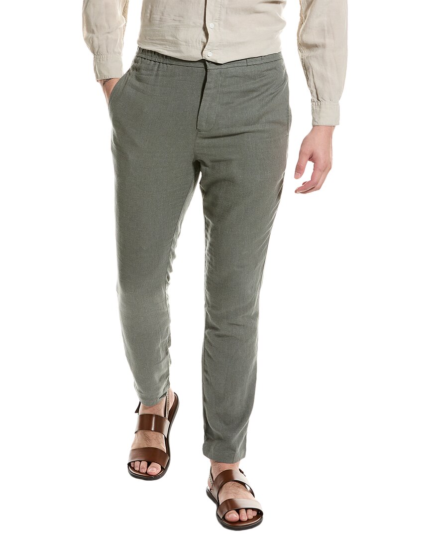 Shop Onia Linen-blend Pant In Green