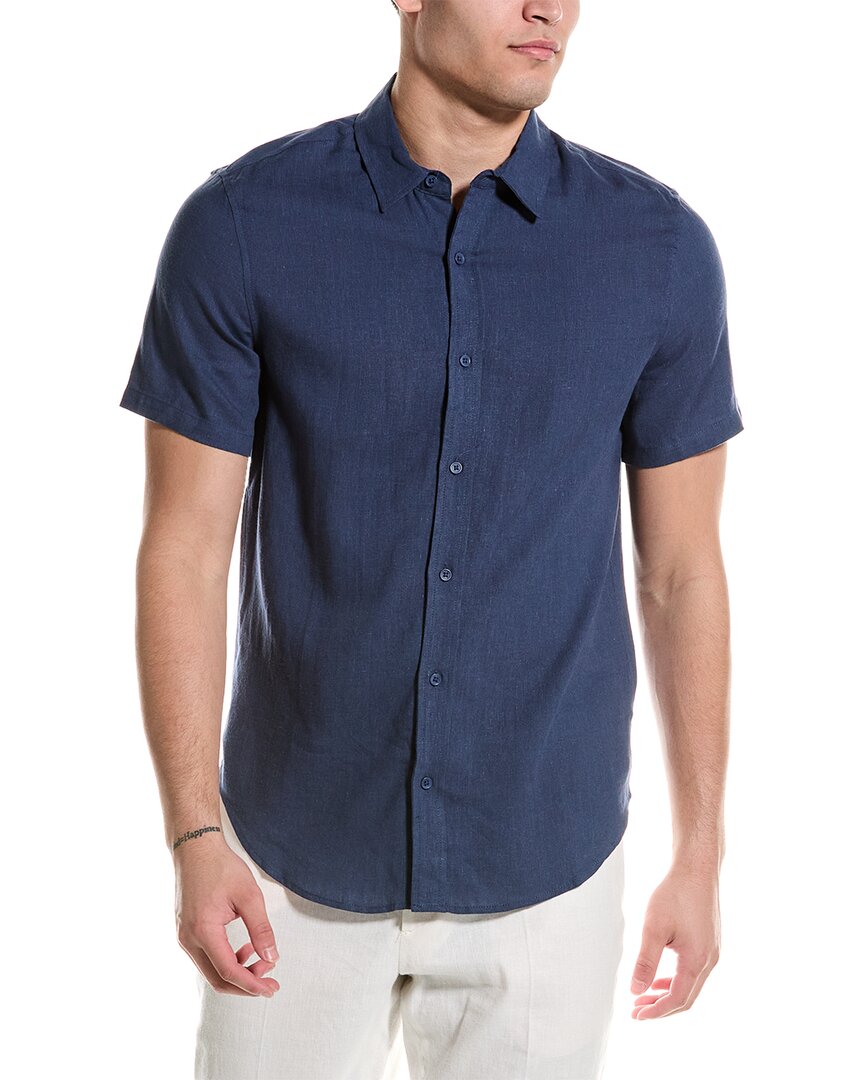 Shop Onia Standard Linen-blend Shirt In Blue