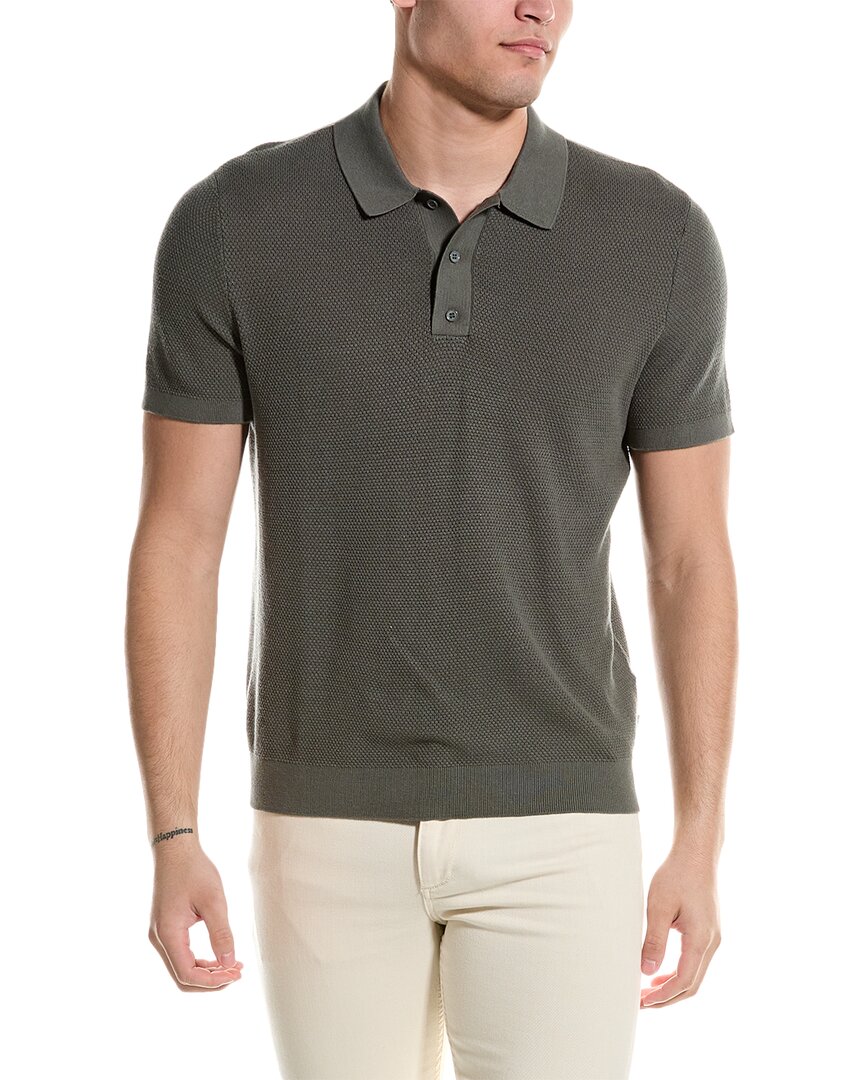 Shop Onia Textured Polo Shirt In Green