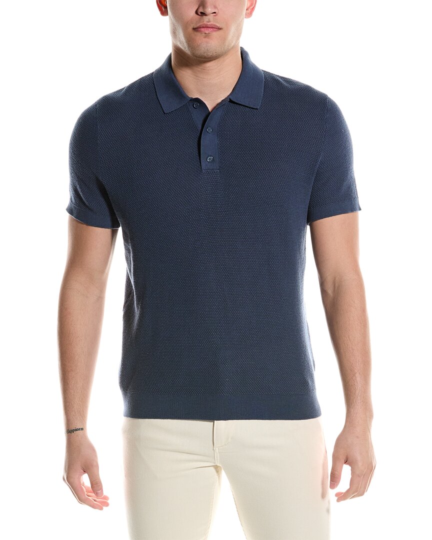 Shop Onia Textured Polo Shirt In Blue