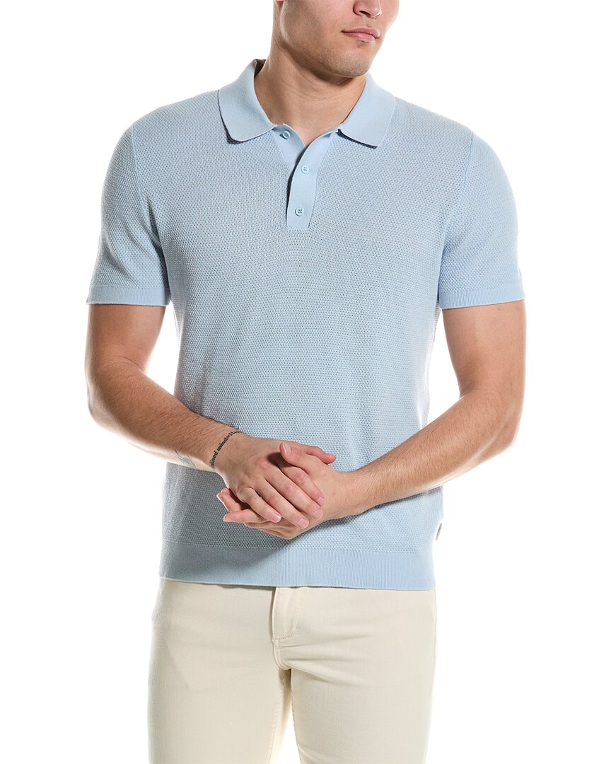 Shop Onia Textured Polo Shirt In Blue