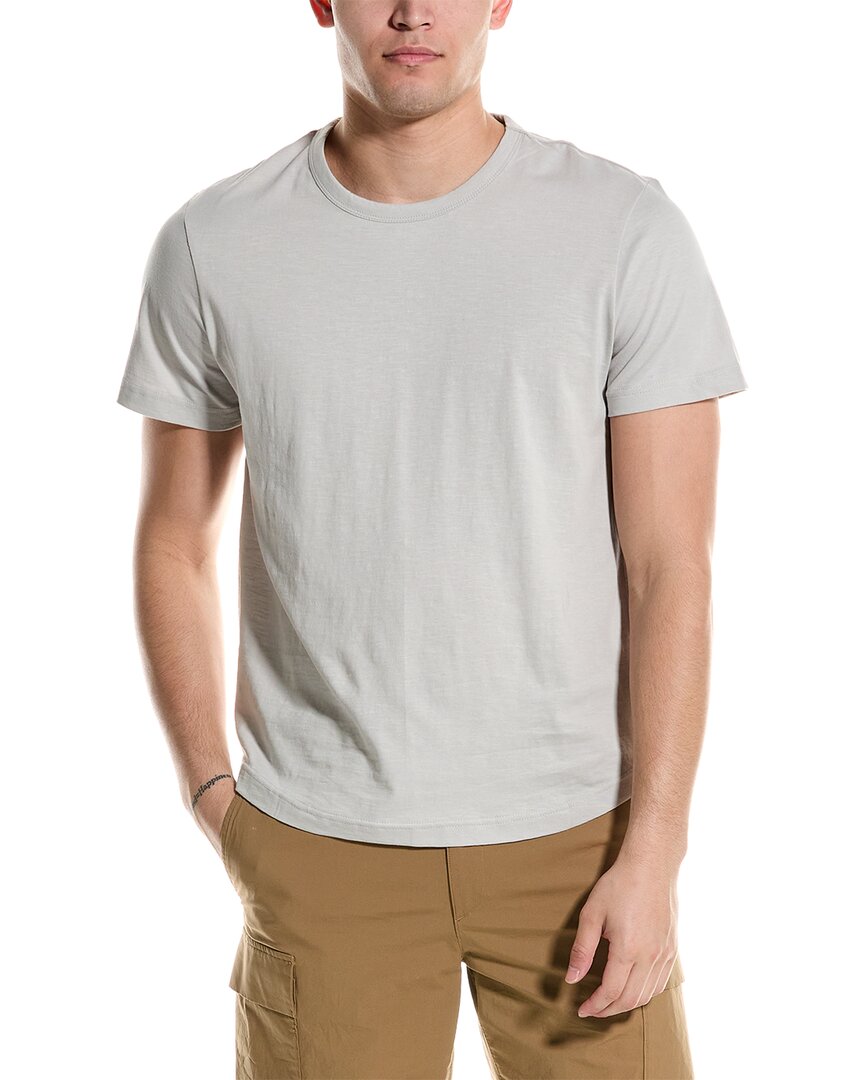 Shop Onia Slub Scallop T-shirt In Grey