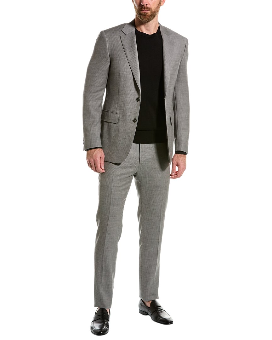 Shop Canali 2pc Wool Suit In Grey