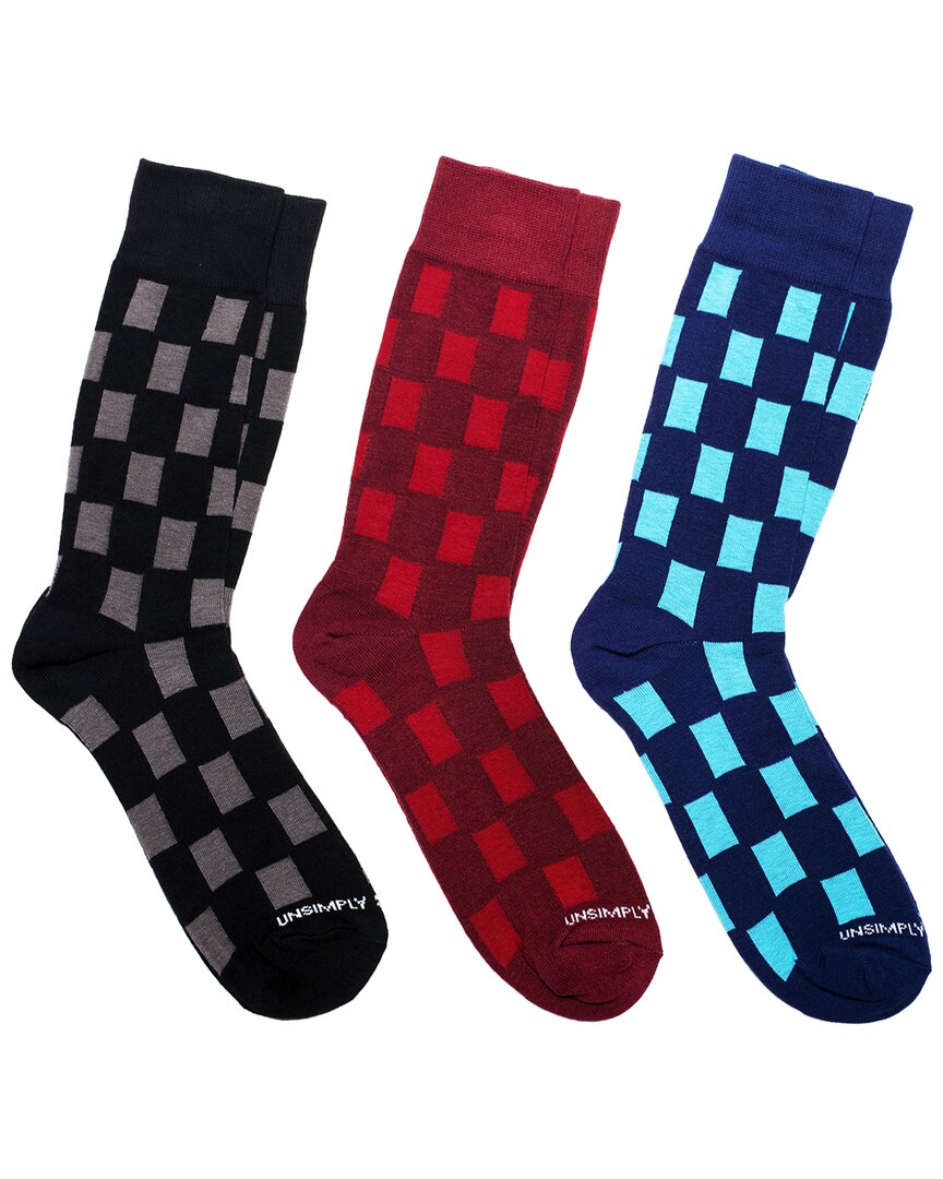Unsimply Stitched 3-pack Men's Crew Socks In Multi