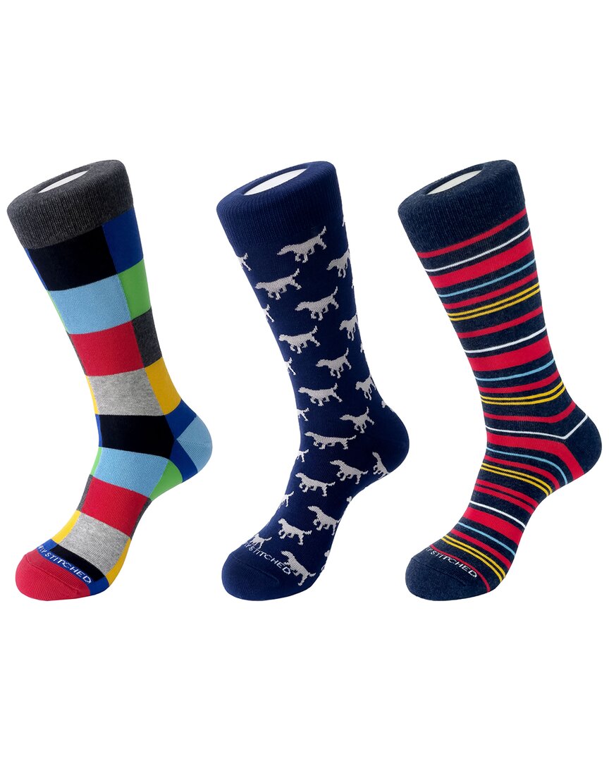 Unsimply Stitched 3-pack Men's Crew Socks In Multi