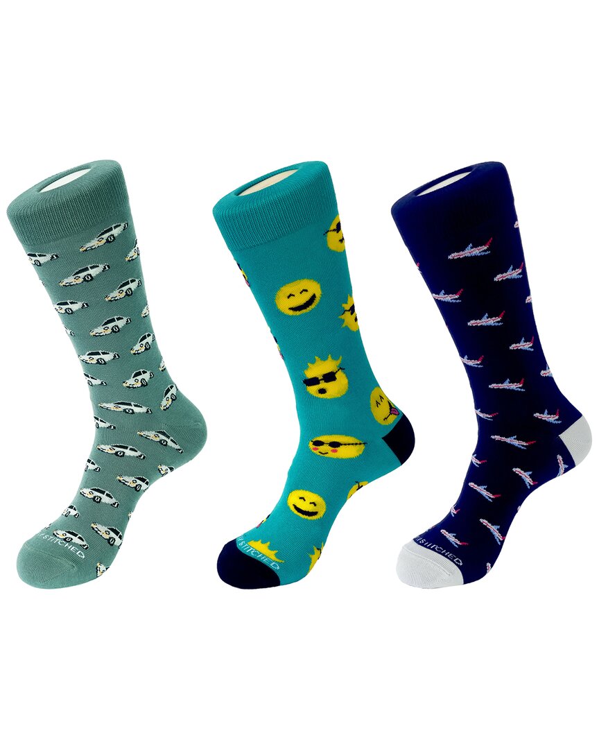 Unsimply Stitched 3-pack Men's Crew Socks In Multi