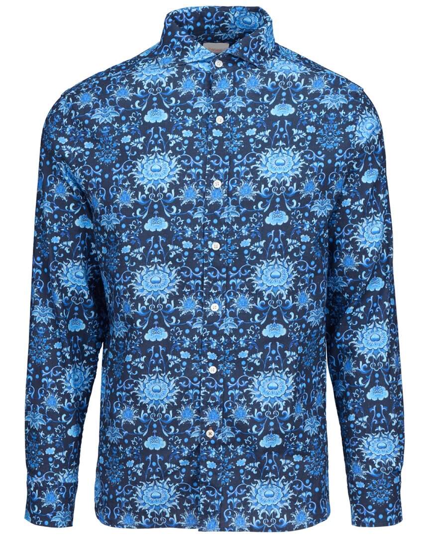 Swims Breeze Linen-blend Printed Shirt In Black