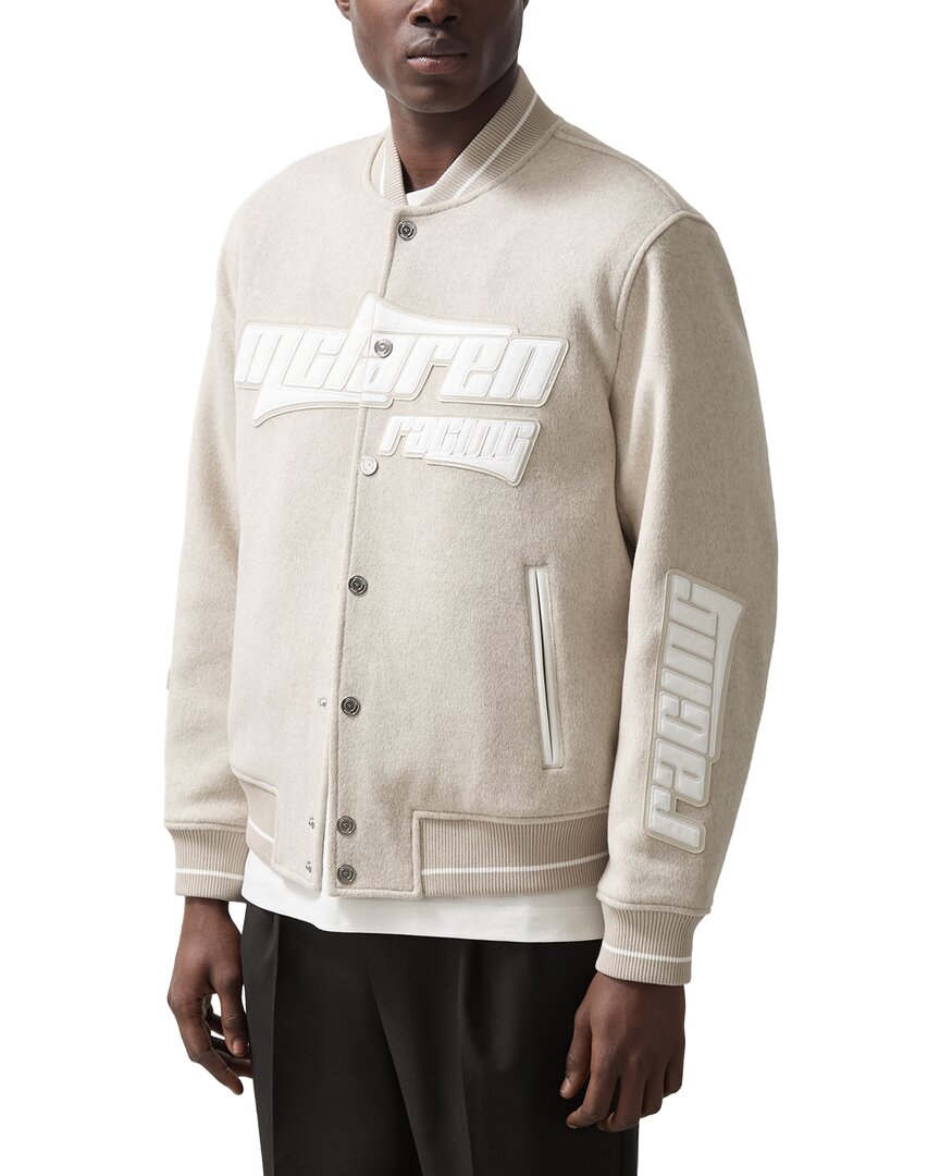 Reiss Track-ls Wool Bomber Jack In Neutral