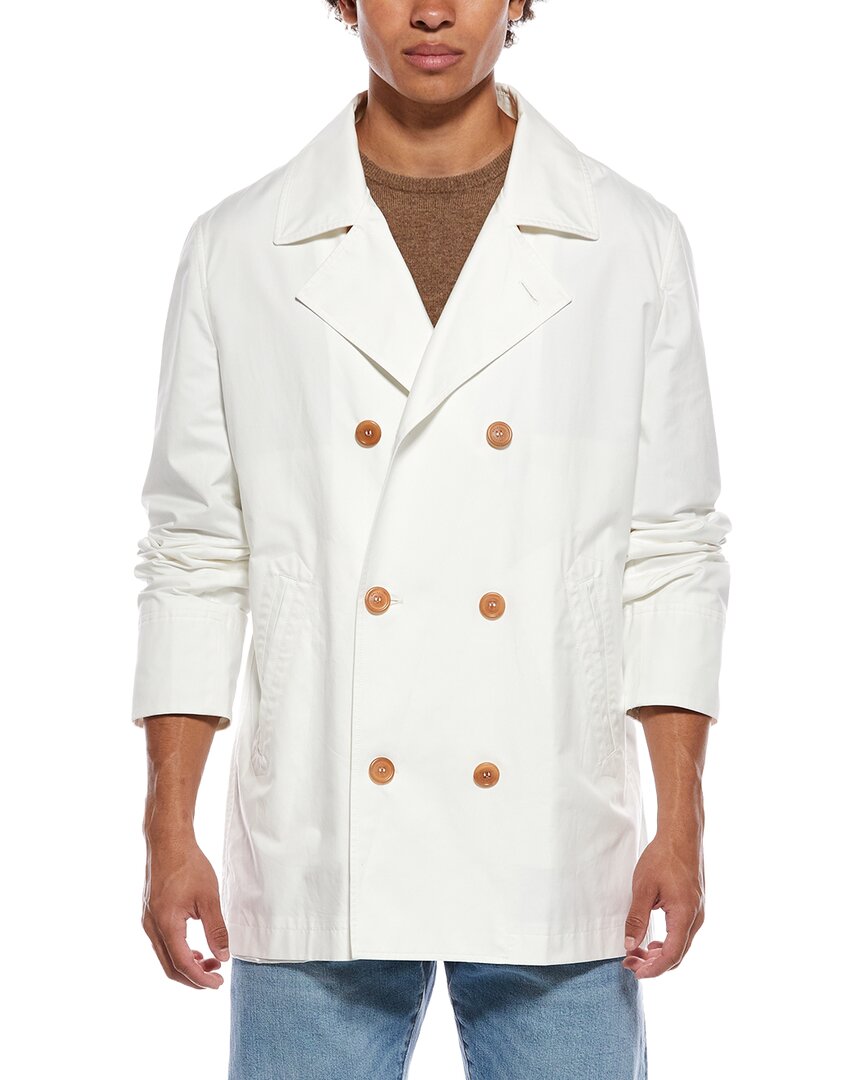 Brunello Cucinelli Patched Pocket Double-breasted Plain Dinner Jacket In White