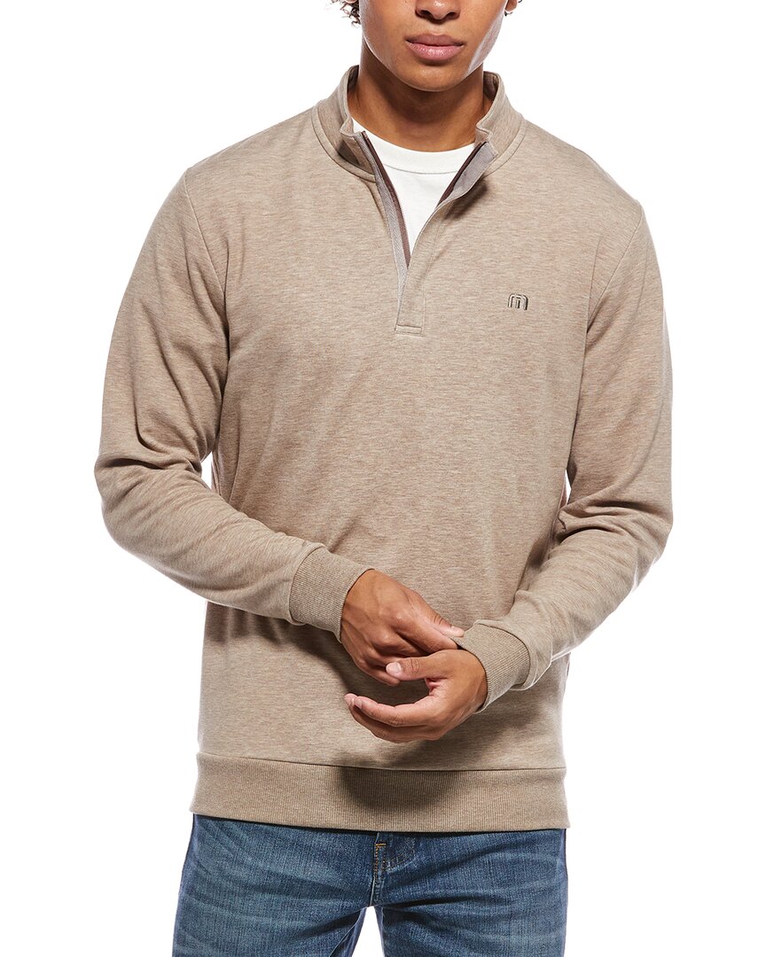 Travismathew Cloud 1/4-zip Pullover In Brown