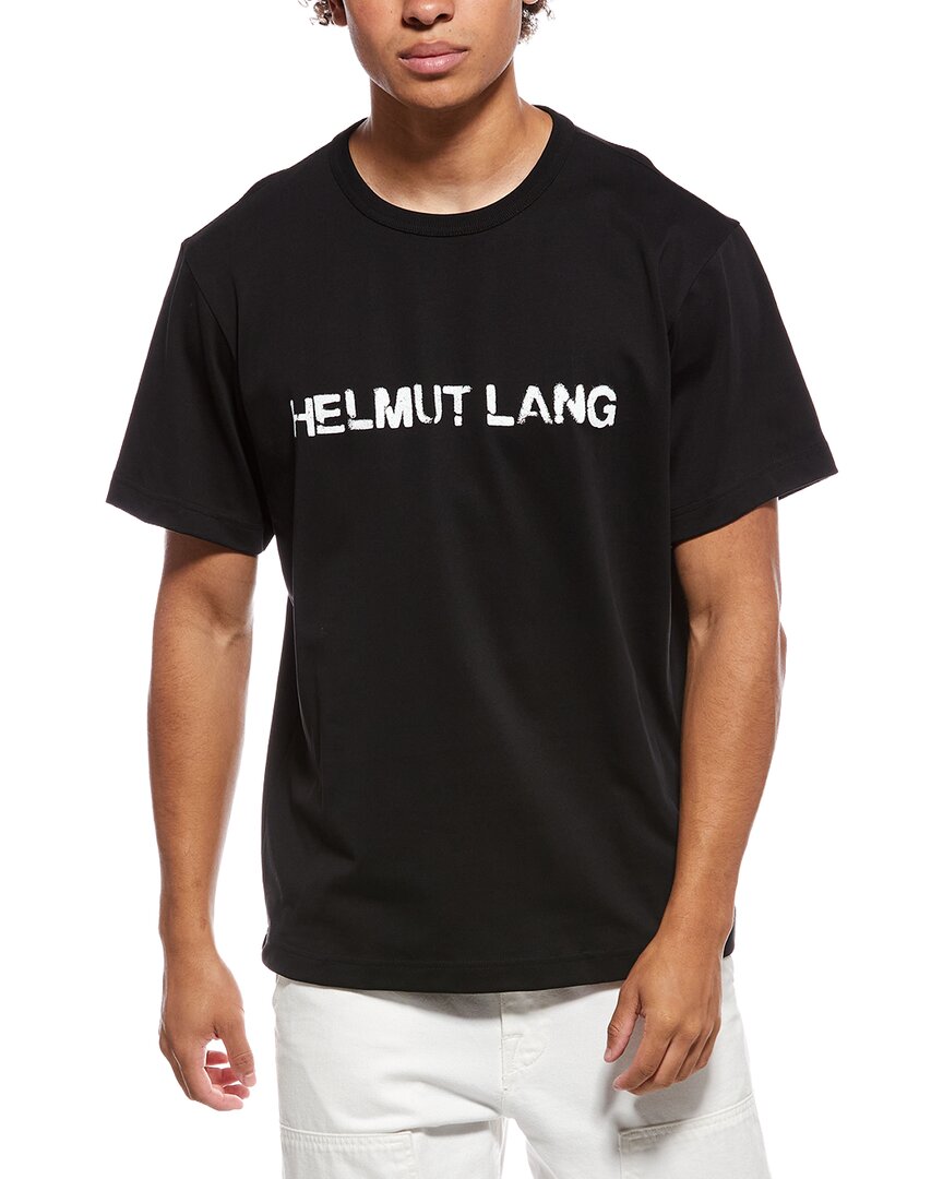 Helmut Lang Plaid Check Logo T-shirt In Black