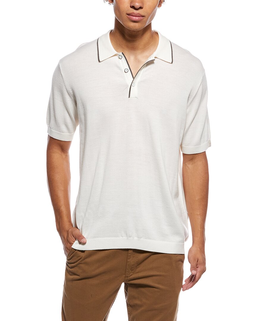 Rag & Bone Crawford Wool & Cashmere-blend Polo Shirt In White