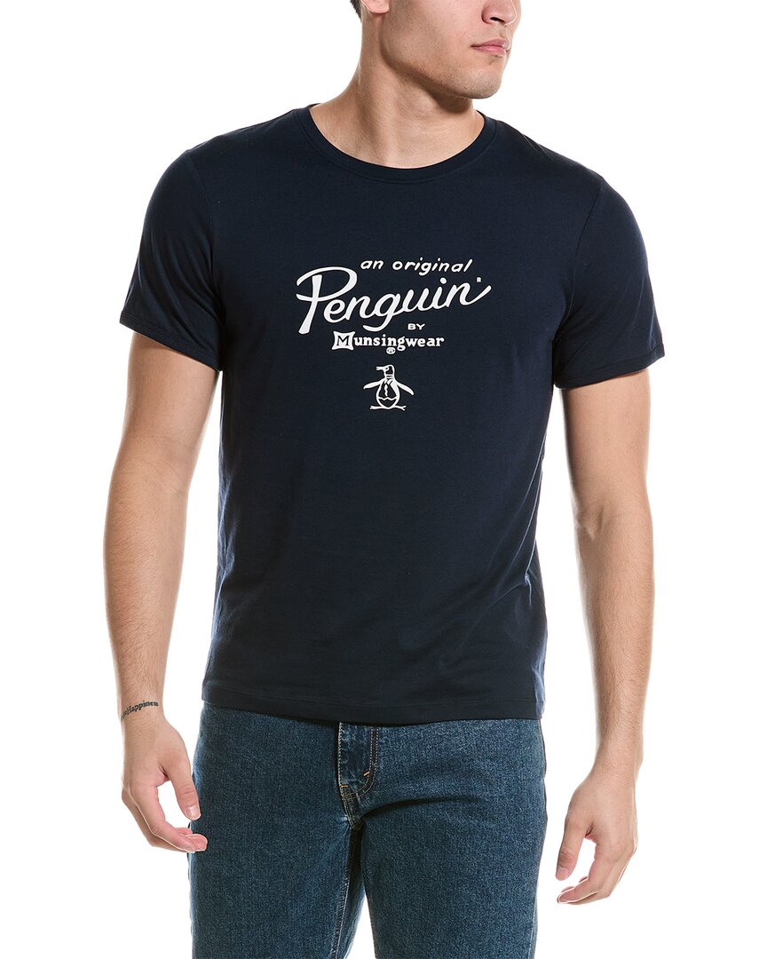 Shop Original Penguin Ringer T-shirt In Blue