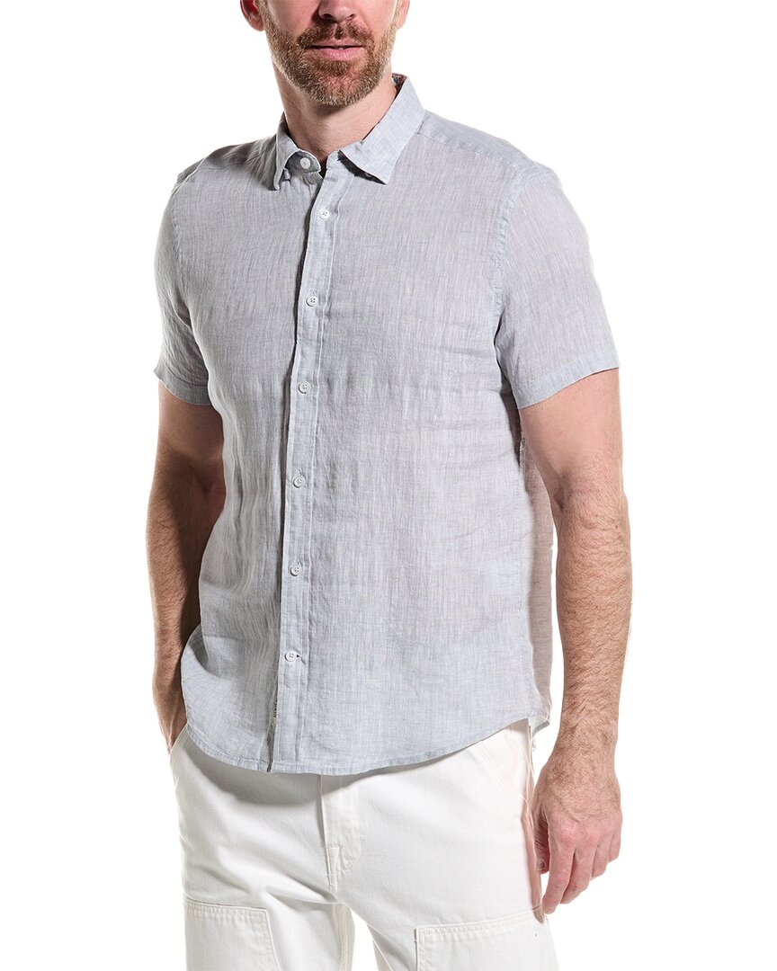 Shop Heritage By Report Collection Linen Shirt In Grey
