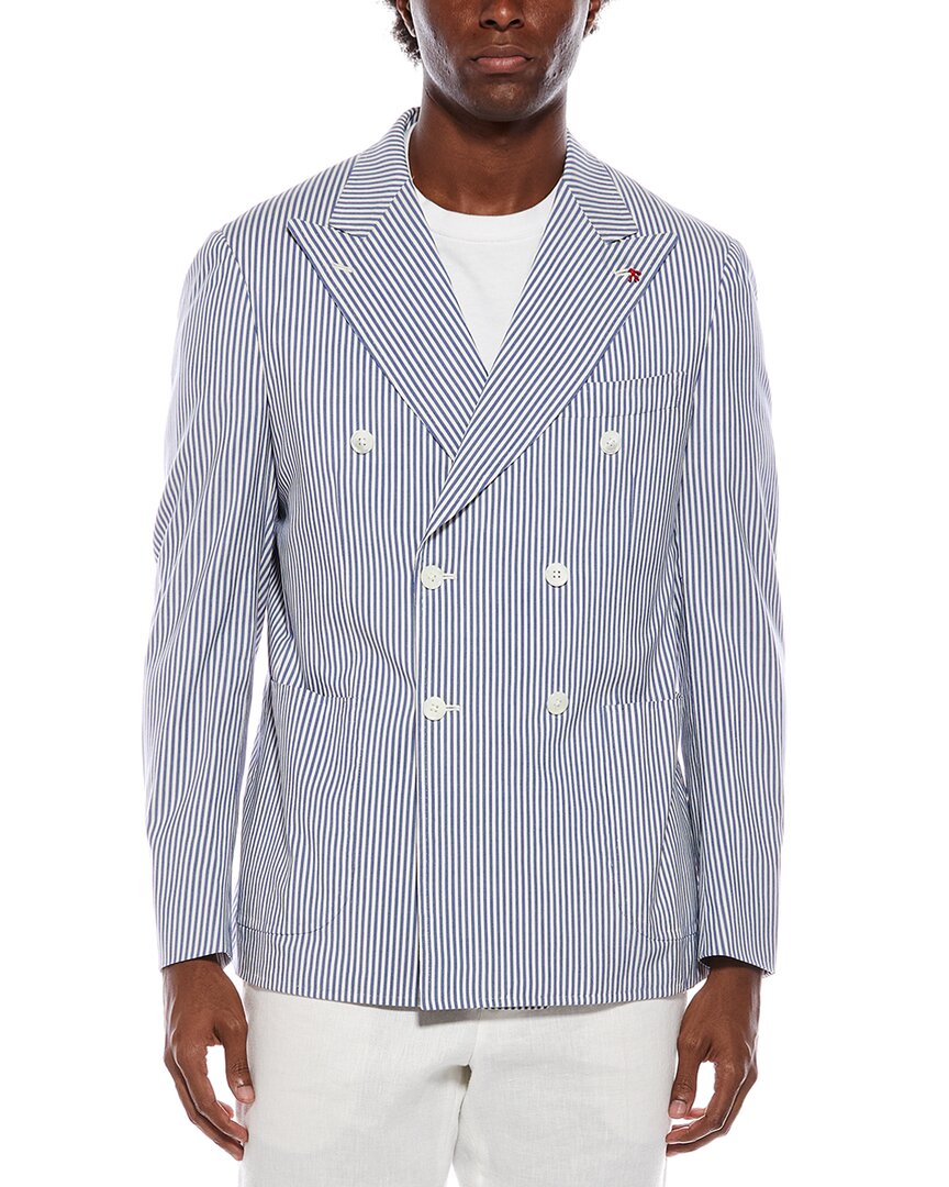 Isaia Silk-blend Jacket In Multi