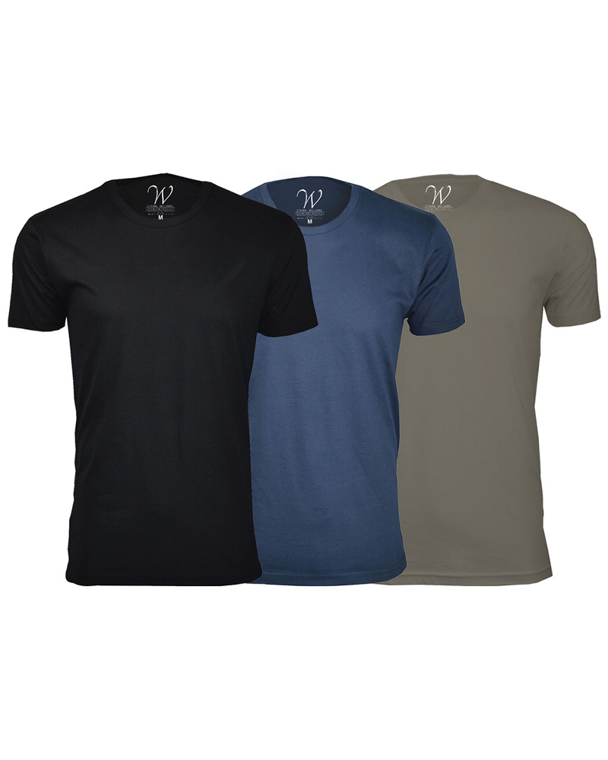 Shop Ethan Williams Set Of 3 Ultra Soft Suede Crewneck T-shirt