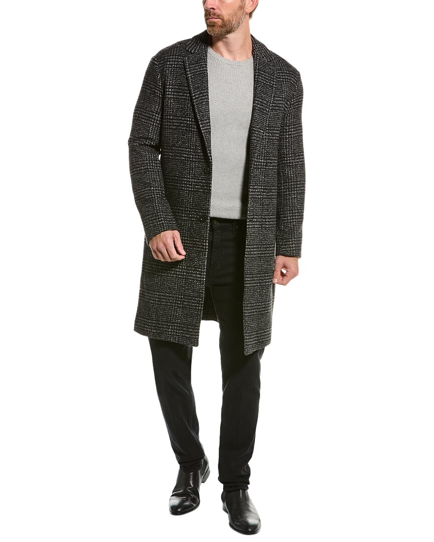 Allsaints Hare Wool-blend Coat In Black